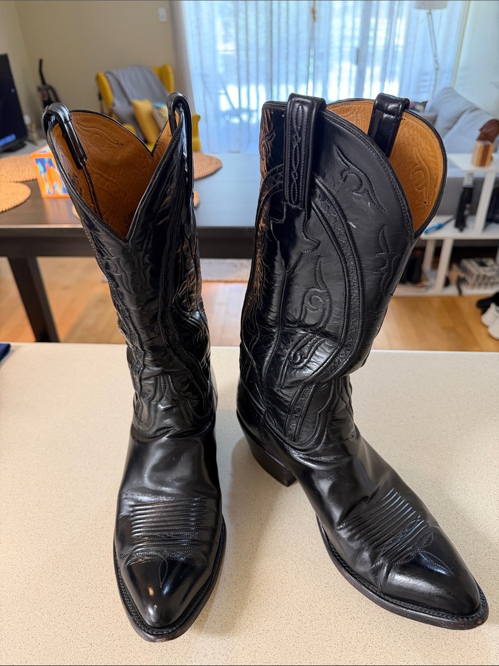 Lucchese Classics Handmade Black Cowboy Boots - Picture 2 of 6